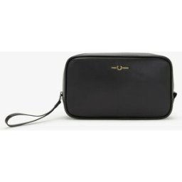 Fred Perry Trousse de toilette en cuir bruni - Noire male