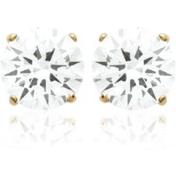 Boucles oreilles puces plaqué or oxyde de zirconium 6mm Maison de la Bijouterie Y5055Z06 female