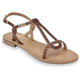 Les Tropéziennes par M.Belarbi Sandales HAPPY tan en cuir marron clair 36 female