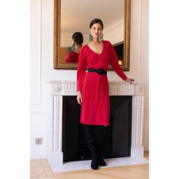3S. x Réédition Robe longue dos V Damienne rouge 36 female
