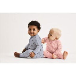 Dim Baby Pyjama zippé bouclette rose en coton 12 mois unisex