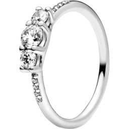 Bague trois pierres rondes Pandora Timeless 54 female