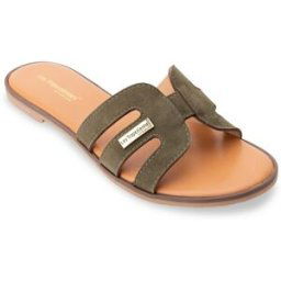 Les Tropéziennes par M.Belarbi Mules plate en cuir HAMIGA kaki 36 female