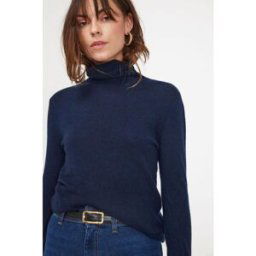 Maison Héritage Pull col roule femme ZOE en cachemire bleu marine M female