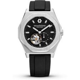 Montre Homme Maison Du Temps MTDelta Coeur Ouvert Noir Caoutchouc Noir male