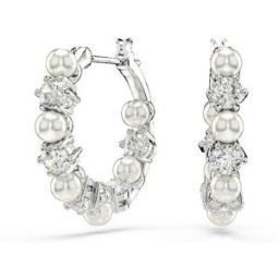 Boucles oreilles Swarovski Matrix Pearl - 5709256 Métal rhodié Blanc female