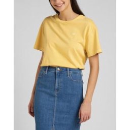Lee T-Shirt Femme uni - Jaune en coton XS female