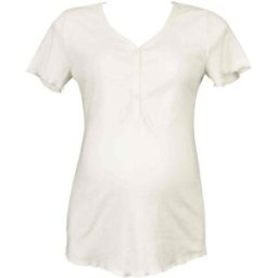 Cache Coeur T-shirt de grossesse et d'allaitement - Blanc - Cache C?ur Lingerie en coton bio S unisex