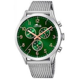 Montre Lotus CHRONO 18637-2 - Chrono Bracelet Milanais Cadran Vert Lotus Montres male