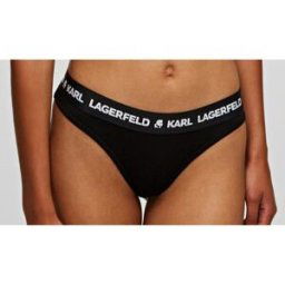 Karl Lagerfeld Lot de 2 Strings Logotypés Noirs XL unisex