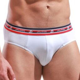 Jolidon Slip blanc ceinture élastiqué en coton S male