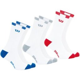 Lot de 3 paires de chaussettes mi-hautes homme Lifestyle Wilson Blanc en coton 43/46 male