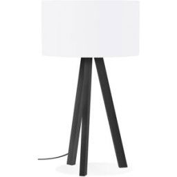 ALTEREGO Lampe à poser design 'SPRING MINI' avec abat-jour blanc et trépied noir unisex