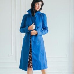 3S. x Réédition Trench long en coton Farah bleu 38 female