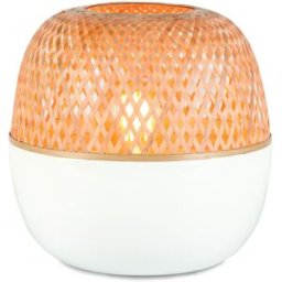 Good & Mojo Lampe à Poser Ronde Tressée Blanche et Beige 30x32x30 cm MEKONG unisex