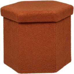 3S. x Home Pouf pliant Jaiko en bouclette 40x38cm ambre unisex