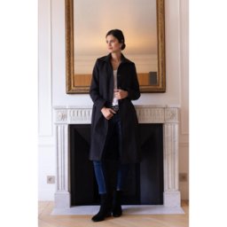 3S. x Réédition Manteau long grand col Ange noir 36 female