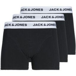 jack & jones Lot de 3 Boxers Homme - Trunks Noir en coton Greg S male
