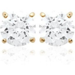 Boucles oreilles puces plaqué or oxyde de zirconium 5 mm Maison de la Bijouterie Y5055Z05 female