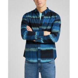 Lee Chemise manches longues RIVETED - Imprimé Graphique bleu marine en coton M male