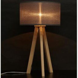 ALTEREGO Lampe à poser trepied 'SPRING MINI' avec abat-jour gris style scandinave unisex