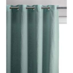 Maison Vivaraise Rideau en lin stonewashed Zeff Vert de gris 140 x 280 cm unisex