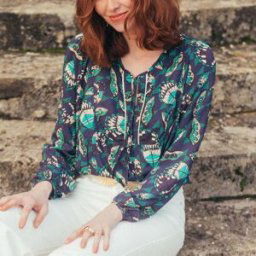 3S. x Réédition Blouse manches longues Pipa Réédition bleu en viscose 38 female