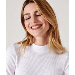 Damart T Shirt Manches Longues Col Montant Blanc Thermolactyl M female