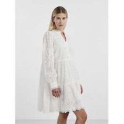 YAS Robe broderie anglaise blanc Kali en coton M female
