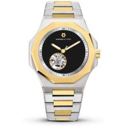 Montre Homme Maison Du Temps MTZeta Coeur Ouvert Noir Doré Jaune Acier male
