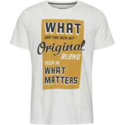 Blend Tee-shirt Blanc en Coton XL male