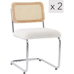 3S. x Home Nordlys - Lot de 2 Chaises de Salle a Manger Industrielles Metal Cannage Rotin unisex