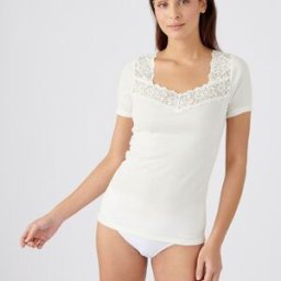Damart T-shirt manches courtes - Blanc en coton M female