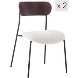 3S. x Home Nordlys - Lot de 2 Chaises de Salle a Manger Industrielles Metal blanc unisex