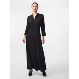 YAS Robe chemise noir en viscose Leah M female