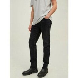 jack & jones Jean coupe confort Tapered Fit Noir en coton Milo Taille : 28 / Longueur : 32 male
