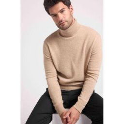 Maison Héritage pull homme col roule ZACHARY en cachemire new beige creme S male