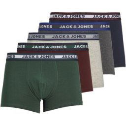 jack & jones Maillots en Coton Gris oliver Trunks 5 Pack Noos Lance XL male