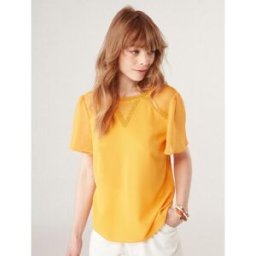 Naf Naf Tee shirt manches papillon jaune S unisex