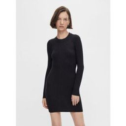 Pieces Robe en maille manches longues Crista noire Ava L female