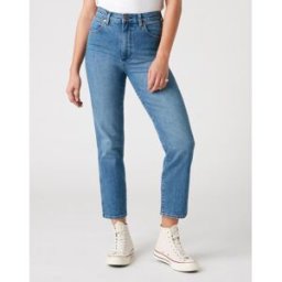 Wrangler Jean femme droit Wild West Bleu Stone en coton 25 female