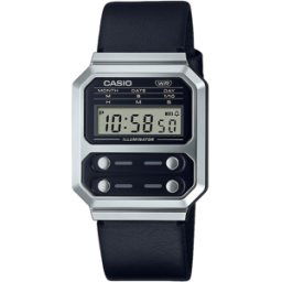 Casio Montre pour homme avec bracelet en cuir noir male