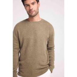 Maison Héritage Pull homme col rond ZACH en cachemire kaki S male