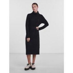 Pieces Robe midi en maille noir Vera L female