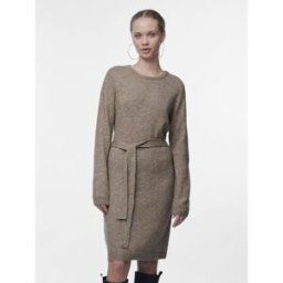 Pieces Robe courte en maille marron Ode S female