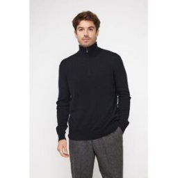Maison Héritage Pull col zippe montant homme ZALMAN en cachemire noir XXL male