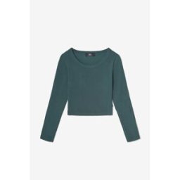 Le Temps des Cerises Crop top fille Virginiagi vert bouteille en coton 8 ans unisex