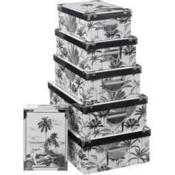 3S. x Home 6 boîtes coins metal noir et blanc unisex