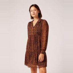 Naf Naf Robe courte imprimée marron 34 unisex