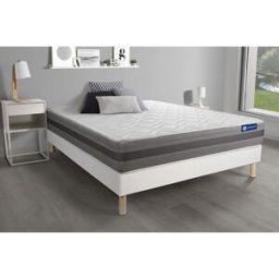 ACTISOM Ensemble matelas ACTIMEMO RELAX memoire de forme Maxi epaisseur 5 zones de confort sommier KIT blanc 180 x 200 cm unisex